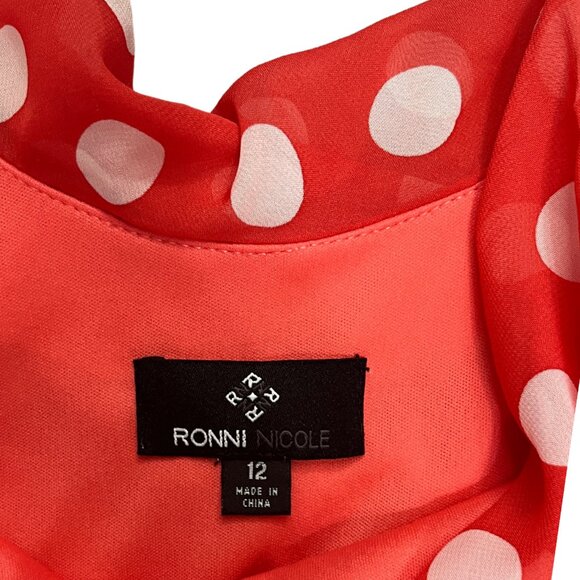 Ronni Nicole Red Polka Dot Dress Women’s Size 12 Vintage Style Pin Up Retro - Picture 2 of 13